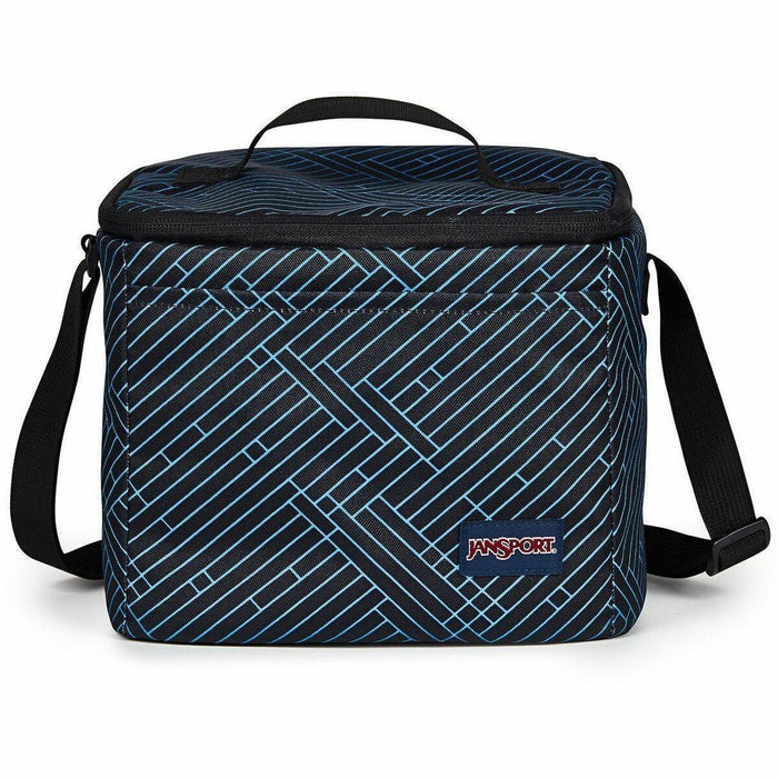 Jansport Super Snack Lunch Box - 9 L Capacity - Black Stripes - Fabric, 600D Polyester