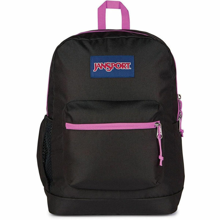Jansport Cross Town Plus Carrying Case (Backpack) for 15" Notebook - Black, Fuchsia - 600D Polyester Body - Shoulder Strap, Handle - 16.54" (420 mm) Height x 12.60" (320 mm) Width x 5.71" (145 mm) Depth - 26 L Volume Capacity - 1 Each