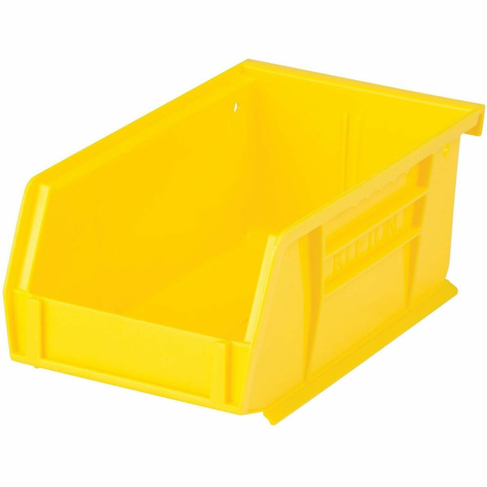 Quantum Storage Storage Bin - 3" (76.20 mm) Height x 4.1" (104.65 mm) Width x 7.4" (187.20 mm) Depth - Stackable - Stackable, Hanging Bar - Yellow - 1 Each
