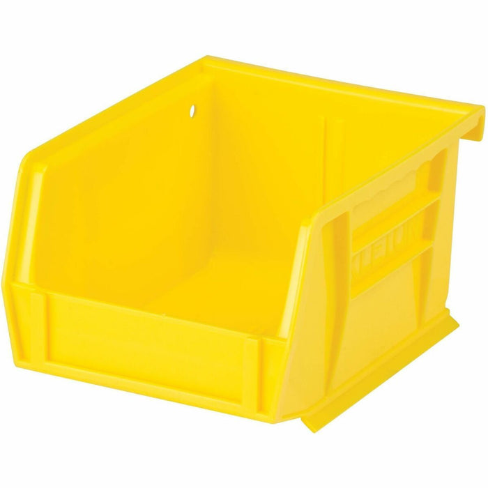 Quantum Storage Storage Bin - 3" (76.20 mm) Height x 4.1" (104.65 mm) Width x 5.4" (136.40 mm) Depth - Stackable - Stackable, Hanging Bar - Yellow - 1 Each