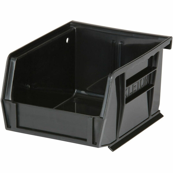 Quantum Storage Storage Bin - 3" (76.20 mm) Height x 4.1" (104.65 mm) Width x 5.4" (136.40 mm) Depth - Stackable - Stackable, Hanging Bar - Black - 1 Each