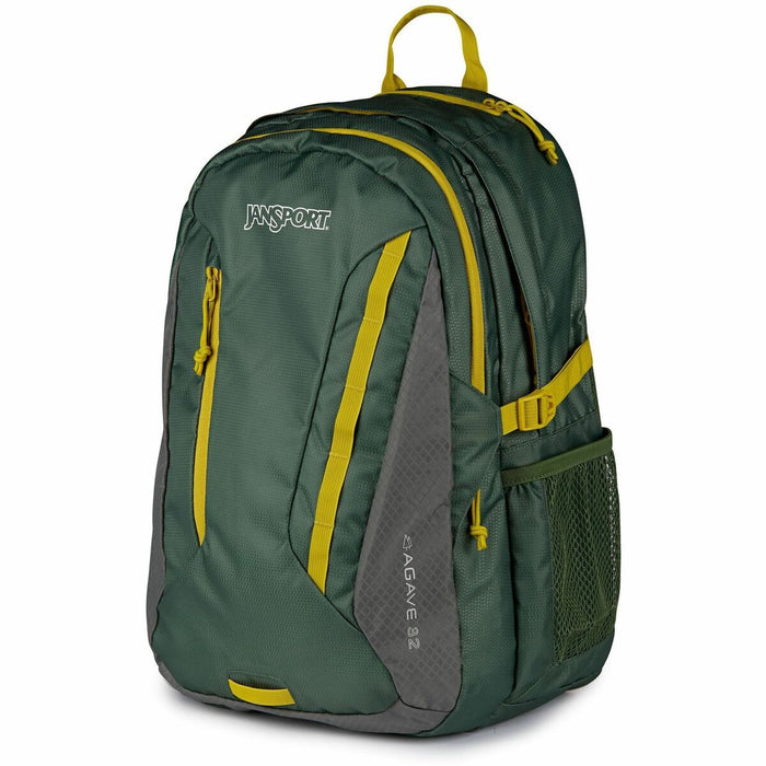 Jansport Agave Carrying Case (Backpack) for 15" Notebook - Cargo Green - Carabiner Clip, Shoulder Strap, Waist Strap, Chest Strap, Handle, Hip Belt - 18.70" (474.98 mm) Height x 12.80" (325.12 mm) Width x 10" (254 mm) Depth - 32 L Volume Capacity - 1 Each