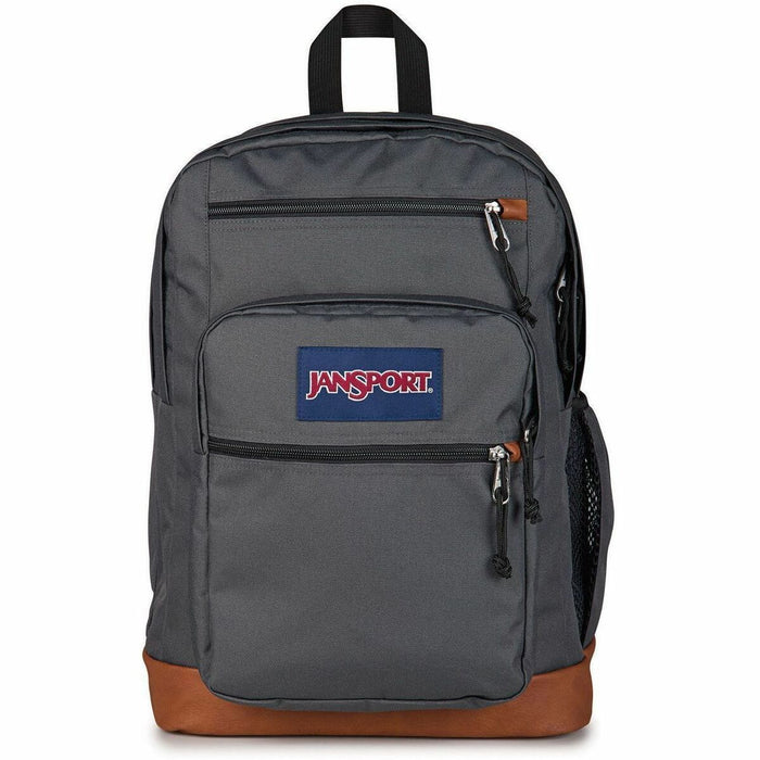 Jansport Cool Student Carrying Case (Backpack) for 15" Notebook - Smoke Gray - 600D Polyester, Synthetic Leather Body - Shoulder Strap, Handle - 17" (431.80 mm) Height x 12" (304.80 mm) Width x 8" (203.20 mm) Depth - Extra Large Size - 34 L Volume Capacit