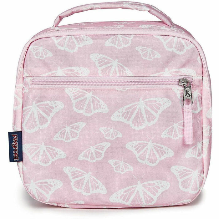 Jansport Lunch Box - 5 L Capacity - Butterfly - Pink - Fabric, 600D Polyester
