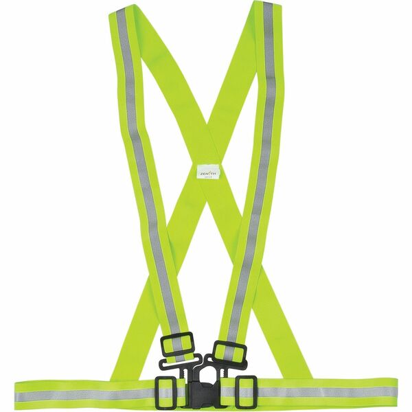 Zenith Safety Products Harness - Extra Large (XL) - Silver, Lime Yellow - Elastic - 1 Each