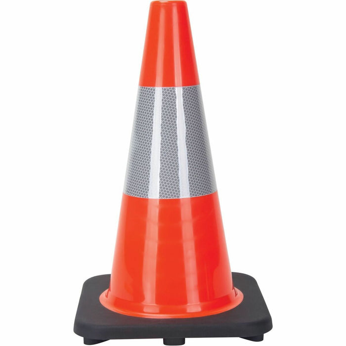 Zenith Traffic Cone, 18" , Orange, 6" Reflective Collar(s) - 18" (457.20 mm) Height - Temperature Resistant, Reflective Collar, Flexible, Durable - Traffic - Polyvinyl Chloride (PVC) - Fluorescent Orange - 1 Each