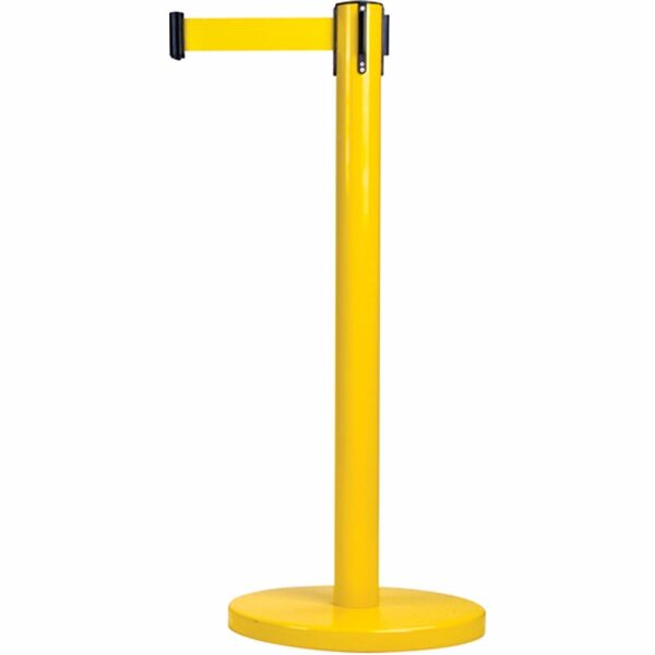 Zenith Safety Products Free-Standing Barrier - 84" (2133.60 mm) Yellow Tape Attachment - 35" (889 mm) Height - Floor Standing - Steel - 1 Each