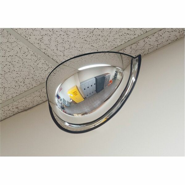 Zenith Safety Products 180&deg; Dome Mirror, Half Dome, Open Top, 20" Diameter - Half-dome20" (508 mm) Diameter - Black - 1 Each