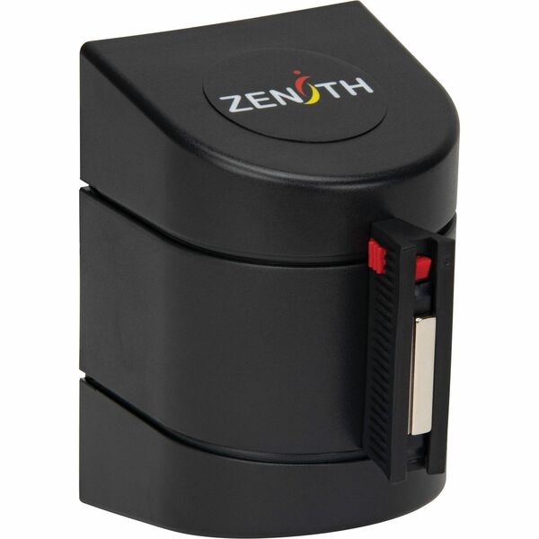 Zenith Safety Products Magnetic Wall Barrier - 15 ft (4572 mm) Black/Yellow Tape Attachment - Smooth Black - Plastic - 1 Each