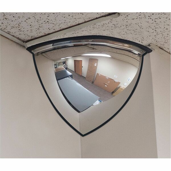 Zenith Safety Products 90&deg; Dome Mirror, Quarter Dome, Open Top, 20" Diameter - Quarter-dome20" (508 mm) Diameter - Black - 1 Each