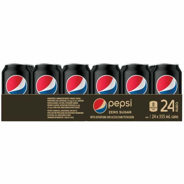 Pepsi Zero Sugar 355 mL - Sugar Free - 355 mL - 24 / Box