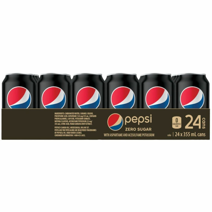 Pepsi Zero Sugar 355 mL - Sugar Free - 355 mL - 24 / Box