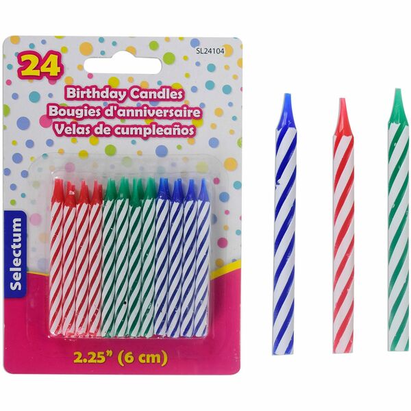 Selectum Birthday Candles - 2.25" (57.15 mm) Height - Birthday - Assorted