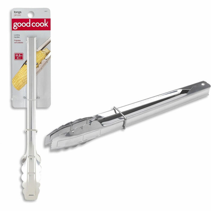 Good Cook Tong - Tong - Tong - Food - Dishwasher Safe - Satin - Chrome Plated Steel - Silver - 1 Each
