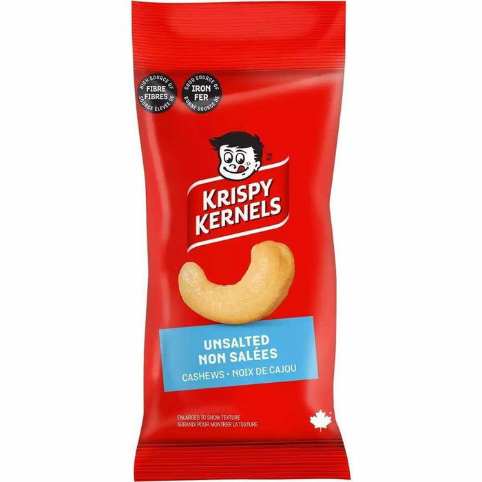 Krispy Kernels Unsalted Cashews - 2.12 oz (60 g) - 24 / Box