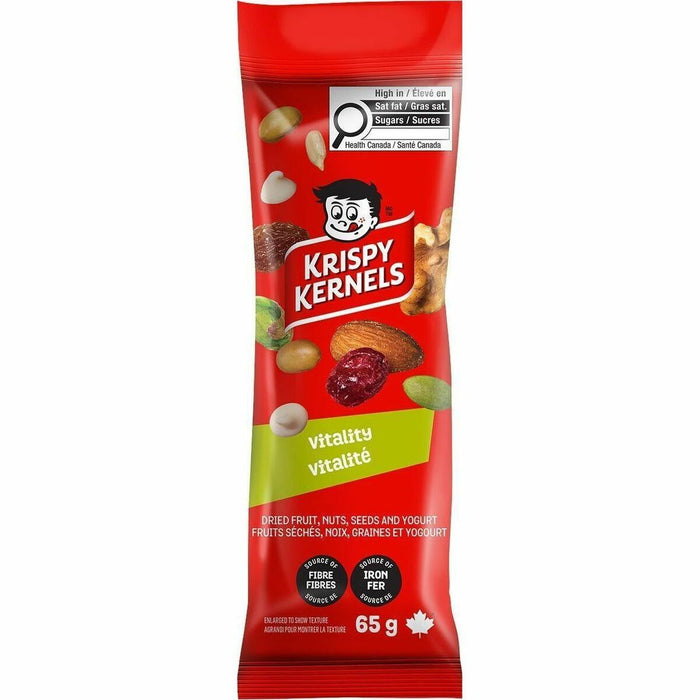 Krispy Kernels Vitality Dried Fruit and Nut Mix - 2.29 oz (65 g) - 10 / Box