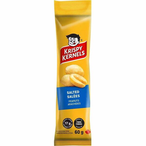 Krispy Kernels Salted Peanuts - Salted - 2.12 oz (60 g) - 12 / Box