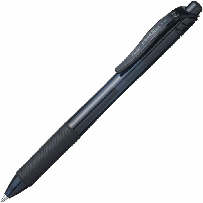 Pentel EnerGel-X Retractable Gel Roller, (1.0mm) Metal Tip, Black Ink - Refillable - Retractable - Black Ink - Liquid Gel Ink - Metal Tip - Office, School, Writing - 12 / Box