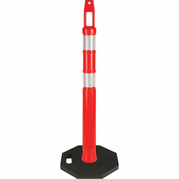 Zenith Delineator Post - Durable, Temperature Resistant, Reflective, UV Protected, Flexible - Low Density Polyethylene (LDPE) - Fluorescent Orange - 1 Each
