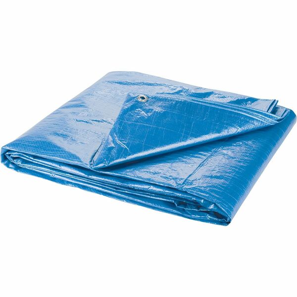 KLETON Tarp, Standard Duty, Blue, 10' x 8' x 4 mils - Blue - Polyethylene, Polypropylene