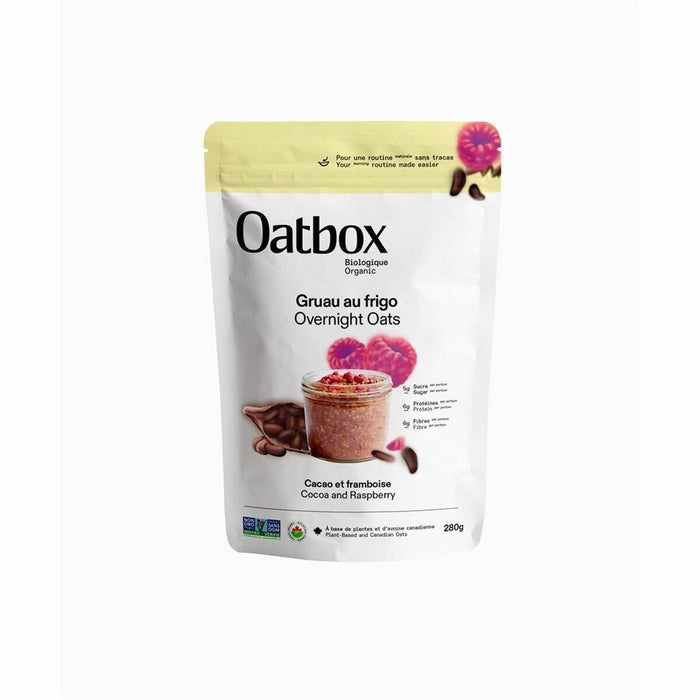 Oatbox Cocoa and Raspberry Overnight Oats (280g) - Plant-based, Gluten-free - Cocoa, Raspberry - 9.88 oz (280 g) - 1 Each