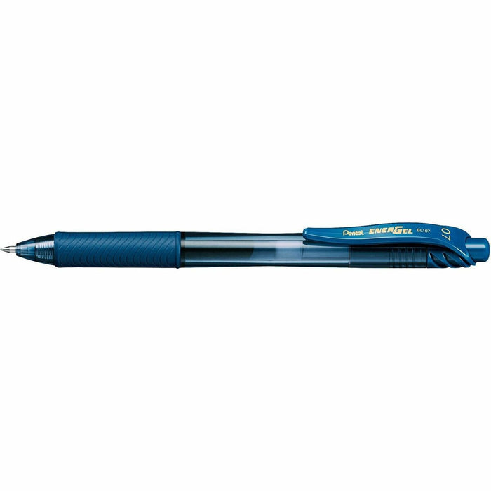 EnerGel EnerGel X 0.7mm BL107 - Refillable - Retractable - Navy Blue Ink - Liquid Gel Ink - Navy Blue Barrel - Metal Tip - Writing - 1 / Piece