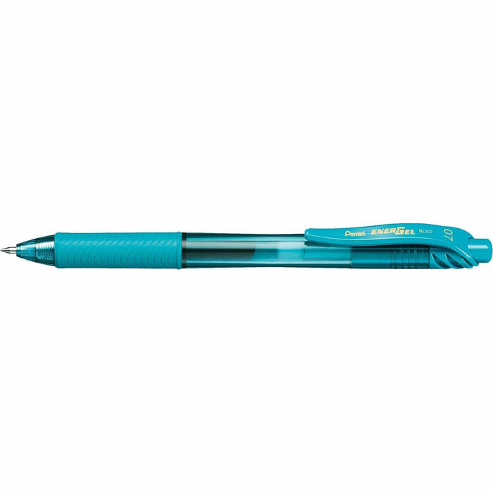 EnerGel EnerGel X 0.7mm BL107 - Refillable - Retractable - Turquoise Ink - Liquid Gel Ink - Turquoise Barrel - Metal Tip - Writing - 1 / Piece
