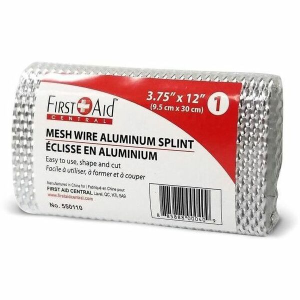 First Aid Central Wire Splint - 3.75" (95.25 mm) Width12" (304.80 mm) Length - Silver - 1 Each