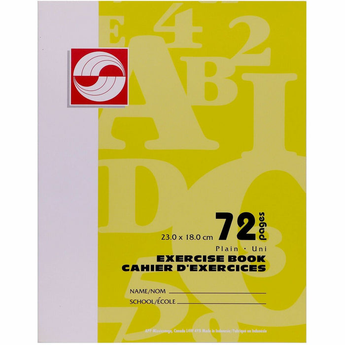 Enlivo Notebook - 72 Pages - Plain - 9" (22.86 cm) x 7" (17.78 cm) Sheet Size - Yellow Cover - 1 Each