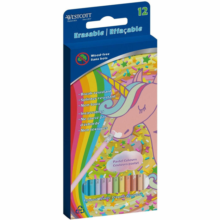 Westcott Pastel Colored Pencils - Pastel Barrel - 12 / Pack