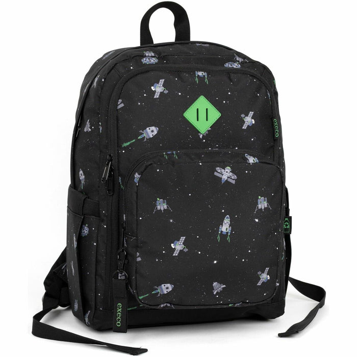 EXECO Carrying Case (Backpack) School - Polyethylene Terephthalate (PET) Body - Rocket Pattern - Shoulder Strap, Waist Strap, Chest Strap - 11.02" (280 mm) Height x 15.75" (400 mm) Width x 6.30" (160 mm) Depth - 19 L Volume Capacity - 1 Each