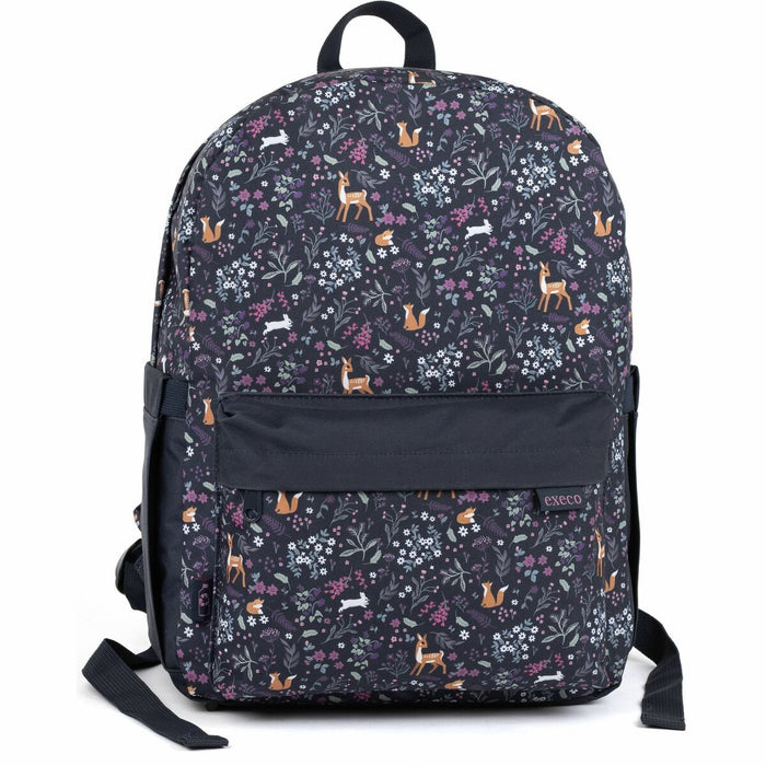 EXECO Carrying Case (Backpack) School - Fauna Pattern - Shoulder Strap, Waist Strap, Chest Strap - 15.75" (400 mm) Height x 11.02" (280 mm) Width x 6.30" (160 mm) Depth - 19 L Volume Capacity