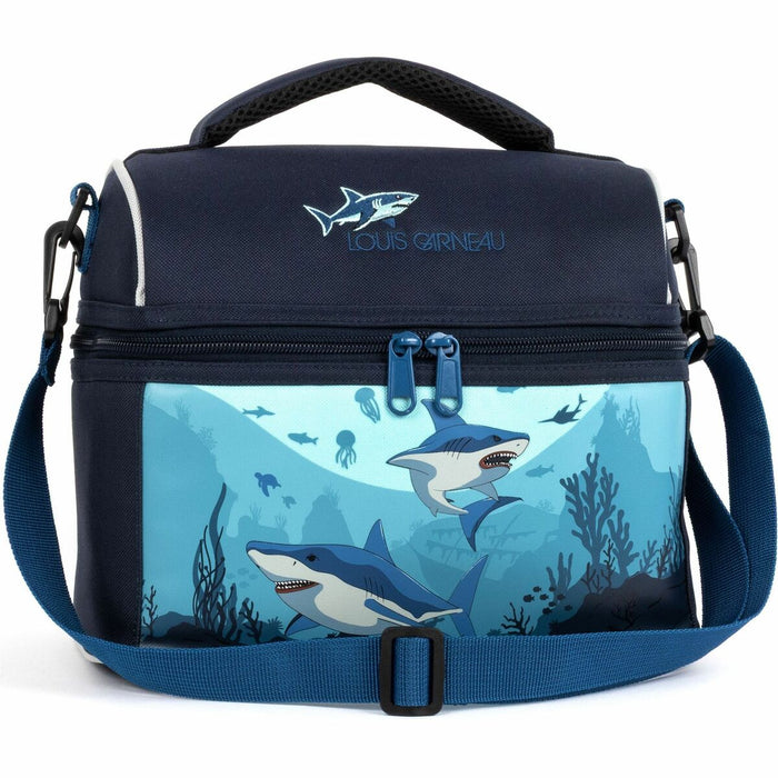 Louis Garneau Lunch Box - Sharks Collection - 9 L Capacity - Shark patterns - Blue