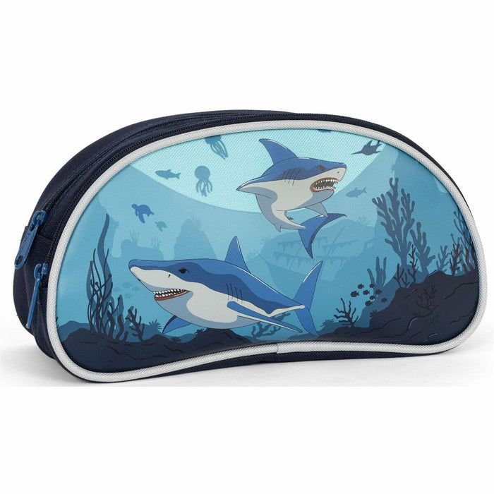 Louis Garneau Carrying Case Pencil - Blue - Shark Patterns - 5.12" (130 mm) Height x 9.45" (240 mm) Width x 2.76" (70 mm) Depth - 2.20 L Volume Capacity - 1 Each