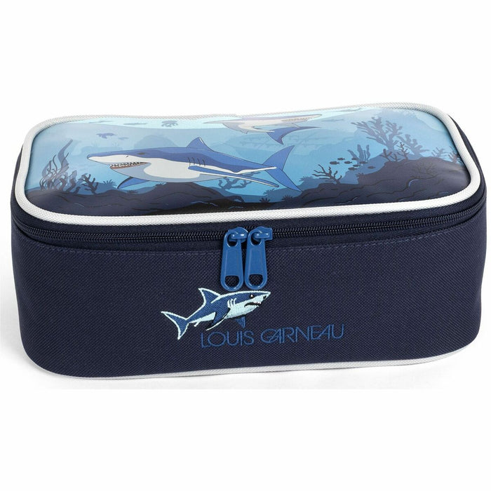 Louis Garneau Carrying Case Pencil - Blue - Shark Patterns - 5.51" (140 mm) Height x 8.66" (220 mm) Width x 3.15" (80 mm) Depth - 2.50 L Volume Capacity - 1 Each