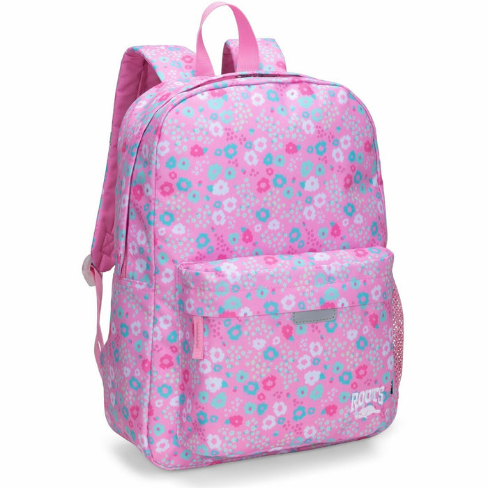 Roots Carrying Case (Backpack) School - Pink - Rain Resistant - Polyester, Fabric Body - Pink Floral Pattern - Shoulder Strap, Handle - 11.81" (300 mm) Height x 15.94" (405 mm) Width x 4.72" (120 mm) Depth - 22.50 L Volume Capacity - 1 Each