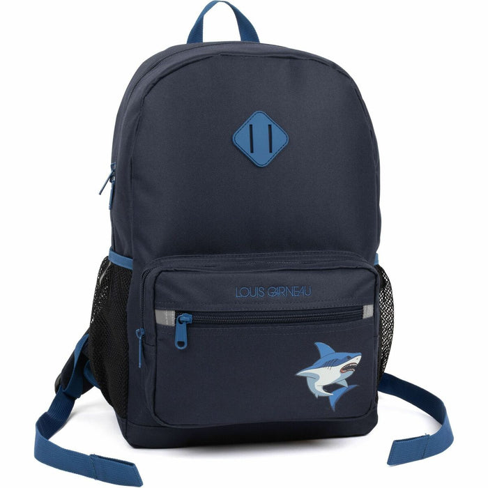 Louis Garneau Shark Carrying Case (Backpack) School - Blue - Shark Pattern - Shoulder Strap, Waist Strap, Chest Strap - 16.54" (420 mm) Height x 11.81" (300 mm) Width x 5.91" (150 mm) Depth - 19 L Volume Capacity - 1 Each