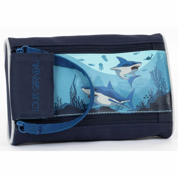 Louis Garneau Shark Carrying Case Pencil - Blue - Shark Pattern - 7.87" (200 mm) Height x 5.51" (140 mm) Width x 1.97" (50 mm) Depth - 1.50 L Volume Capacity - 1 Each