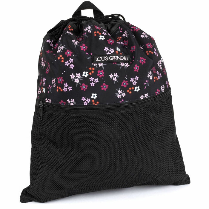 Louis Garneau Carrying Case (Tote) Gym - Black - Polyester Body - Floral Pattern - 16.54" (420 mm) Height x 14.96" (380 mm) Width x 0.39" (10 mm) Depth - 16 L Volume Capacity - 1 Each