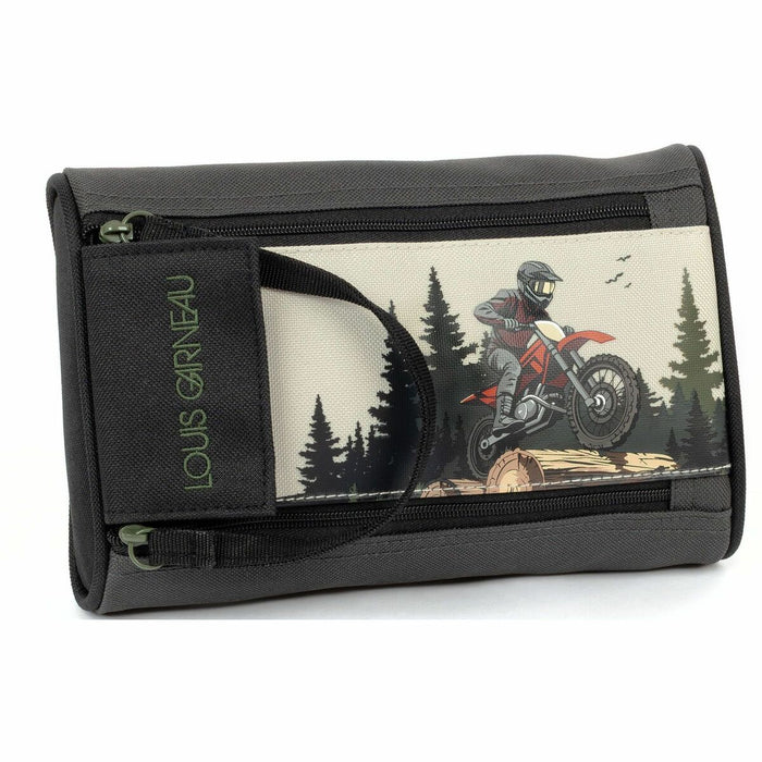 Louis Garneau Carrying Case Pencil - Dark Gray - Motocross Rider - 7.87" (200 mm) Height x 5.51" (140 mm) Width x 1.97" (50 mm) Depth - 1.50 L Volume Capacity - 1 Each