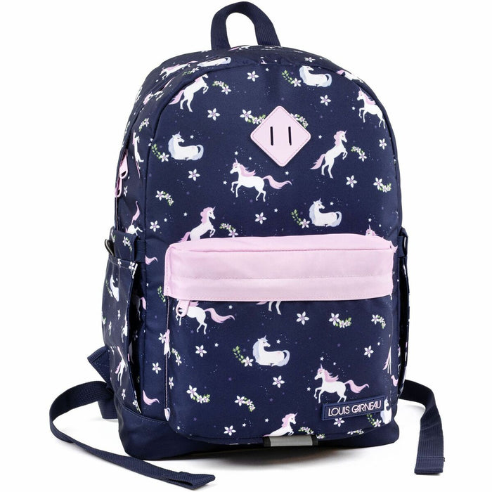 Louis Garneau Carrying Case (Backpack) School - Blue - Unicorn Patterns - Chest Strap, Shoulder Strap - 16.93" (430 mm) Height x 11.81" (300 mm) Width x 5.91" (150 mm) Depth - 19.25 L Volume Capacity - 1 Each