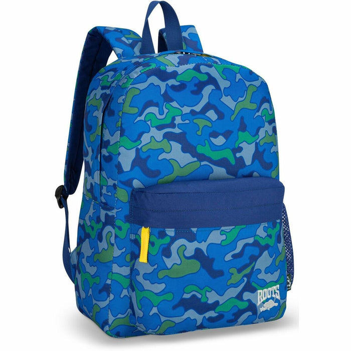 Roots Carrying Case (Backpack) School - Gray, Navy Blue - Rain Resistant - Polyester, Fabric Body - Shoulder Strap, Handle - 11.81" (300 mm) Height x 15.94" (405 mm) Width x 4.72" (120 mm) Depth - 22.50 L Volume Capacity - 1 Each