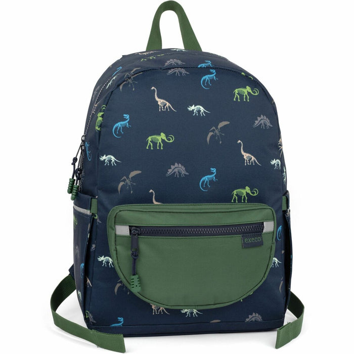 EXECO Carrying Case (Backpack) School - Polyethylene Terephthalate (PET) Body - Dinosaur Pattern - Shoulder Strap - 15.75" (400 mm) Height x 11.02" (280 mm) Width x 5.51" (140 mm) Depth - Small Size - 16 L Volume Capacity - 1 Each