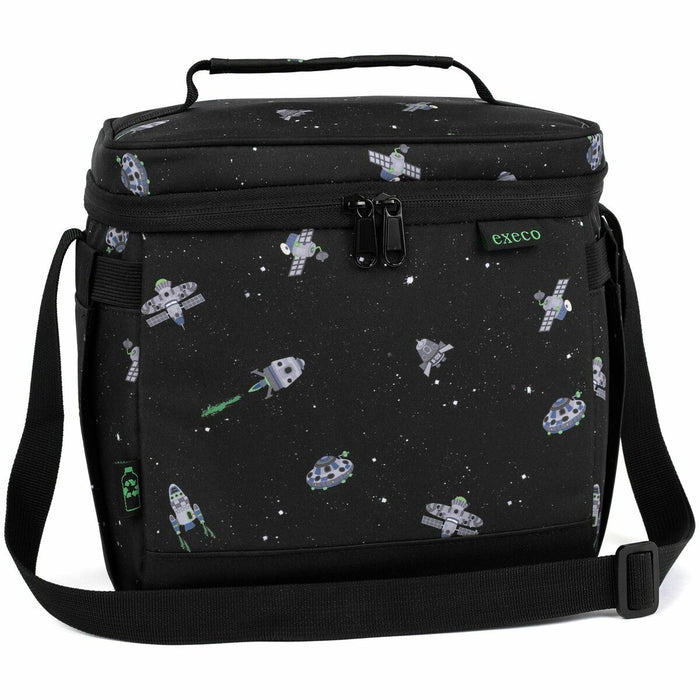 EXECO Lunch Box - Rocket Collection - 7 L Capacity - Rocket pattern - 2 Pocket(s) - Polyethylene Terephthalate (PET)