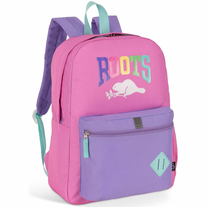 Roots Carrying Case (Backpack) School - Purple, Pink - Rain Resistant - Polyester Body - Purple and Pink Pattern - Shoulder Strap - 11.81" (300 mm) Height x 15.94" (405 mm) Width x 4.72" (120 mm) Depth - 22.50 L Volume Capacity - 1 Each