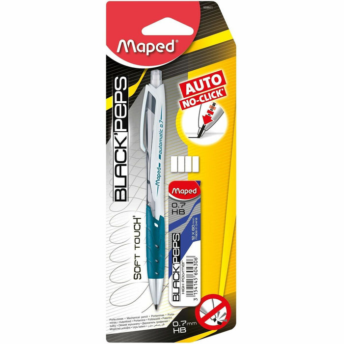 Maped Mechanical Pencil - 0.7 mm (0.03") Lead - HB - Blue, Green, Pink Barrel - 1 Each