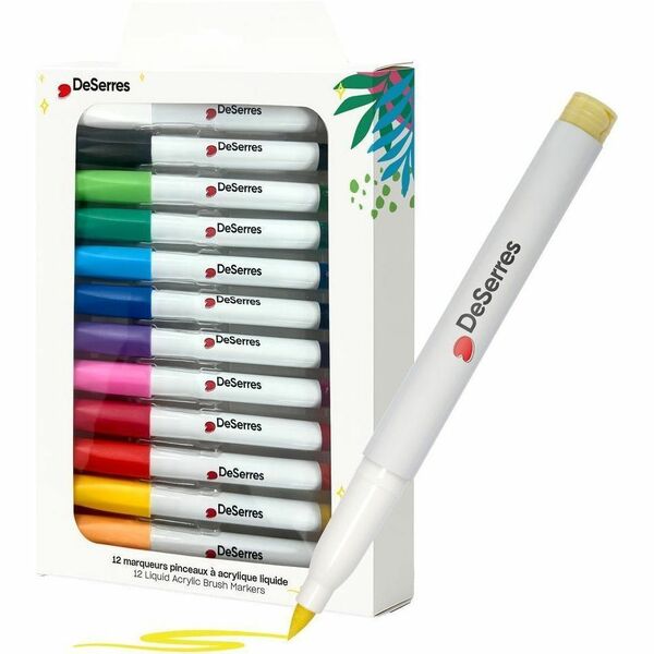 DeSerres Marker - Brush Marker Point - Acrylic Based - 12 / Pack