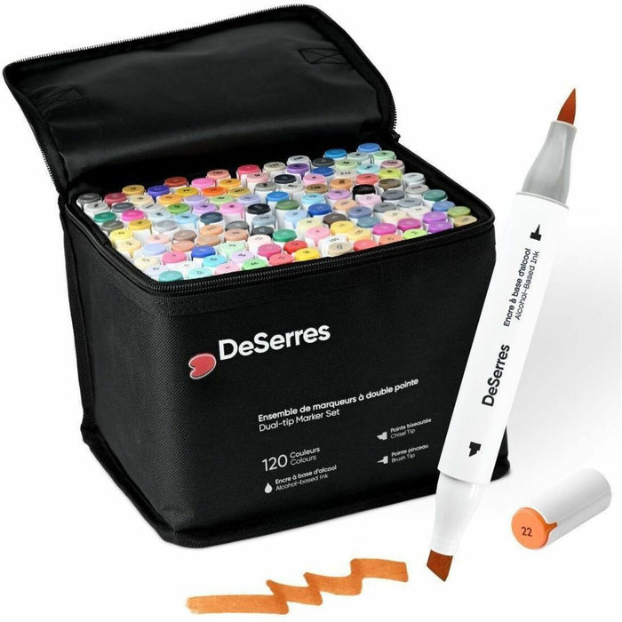 DeSerres Marker - Assorted Ink - Alcohol Based - 120 / Pack
