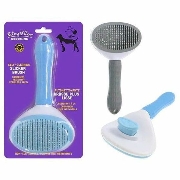 Riley & Rex Pet Brush - Assorted - Non-slip Handle