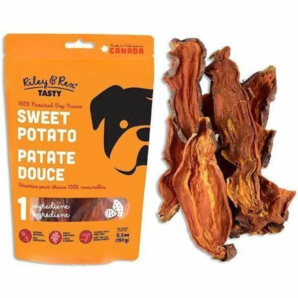Riley & Rex Dog Treat - For Dog - Chewy - Sweet Potato - Sweet Potato Flavor - Natural - 5.29 oz (150 g)